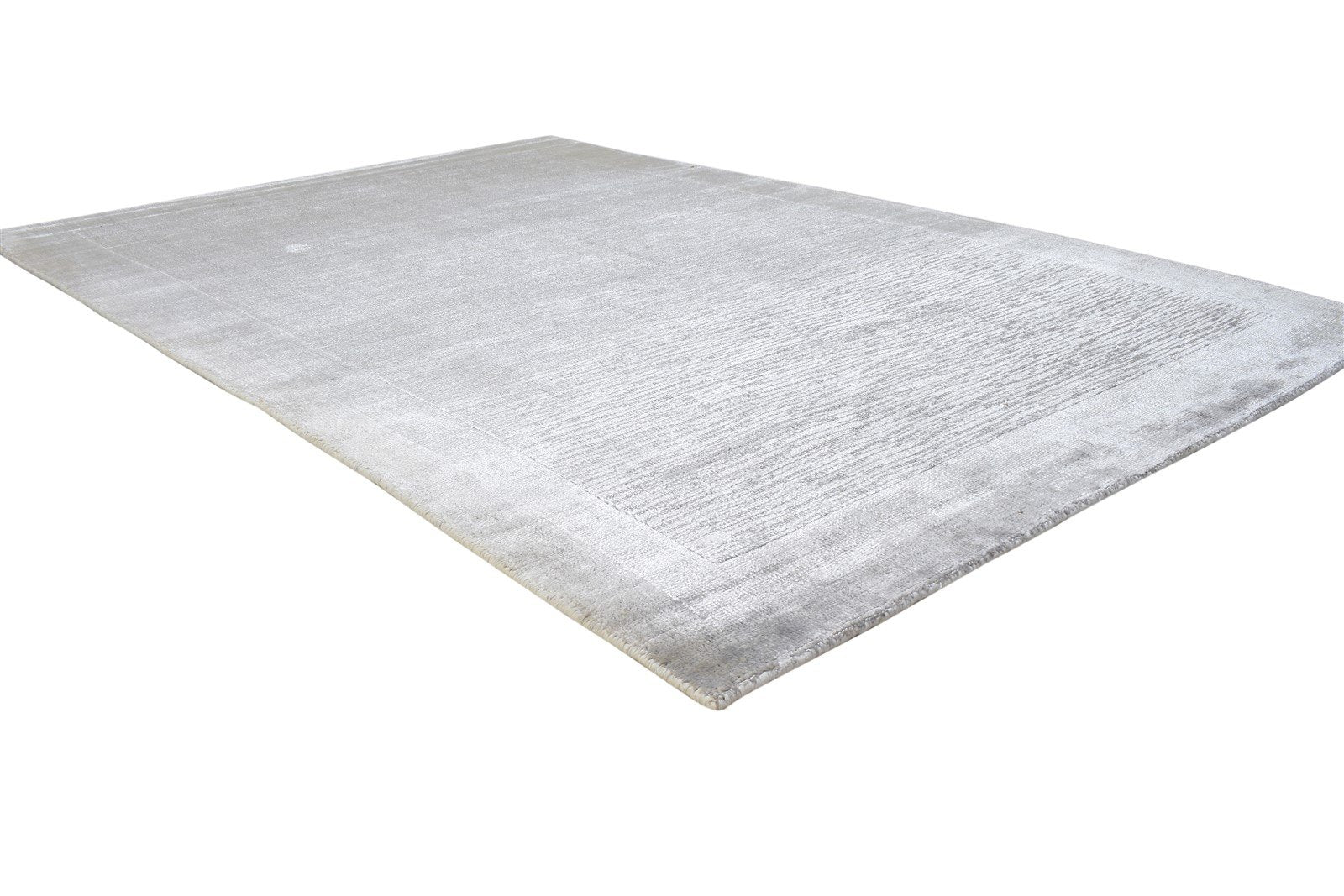Handloom Dark Grey Silk Rug 5' X 8' Modern Scandinavian Solid Room Size Carpet 7864441176213