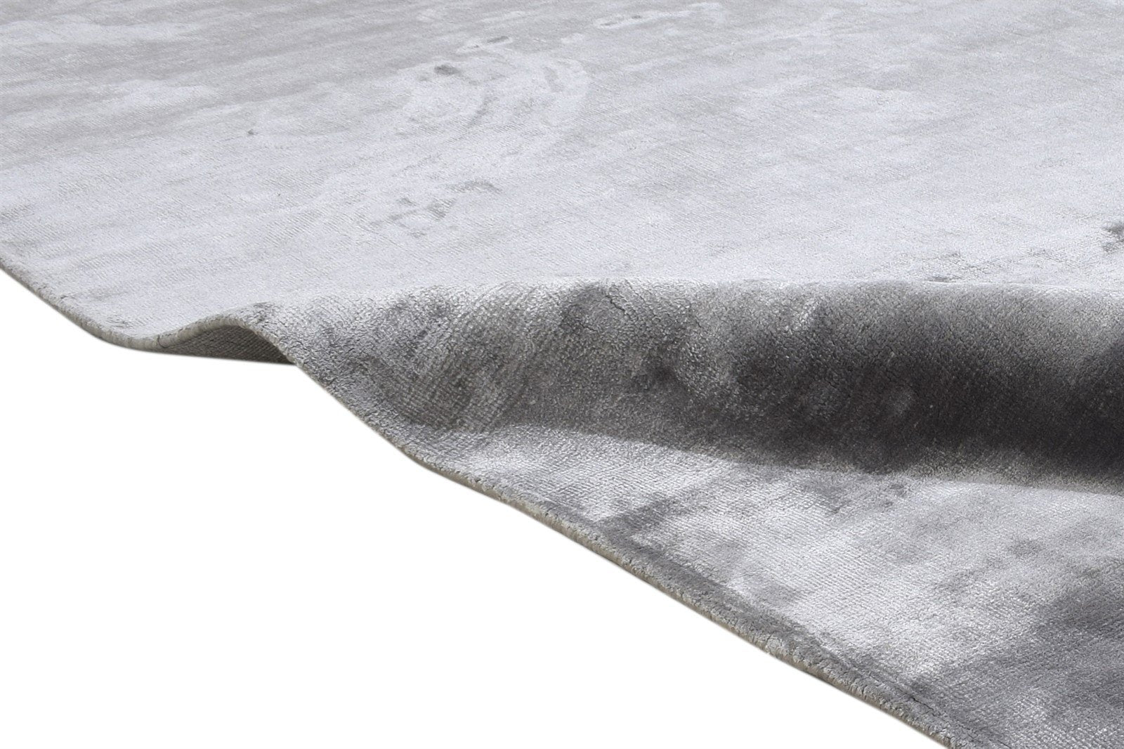 Handloom Dark Grey Silk Rug 6' X 8' Modern Scandinavian Solid Large Carpet 7864359911573