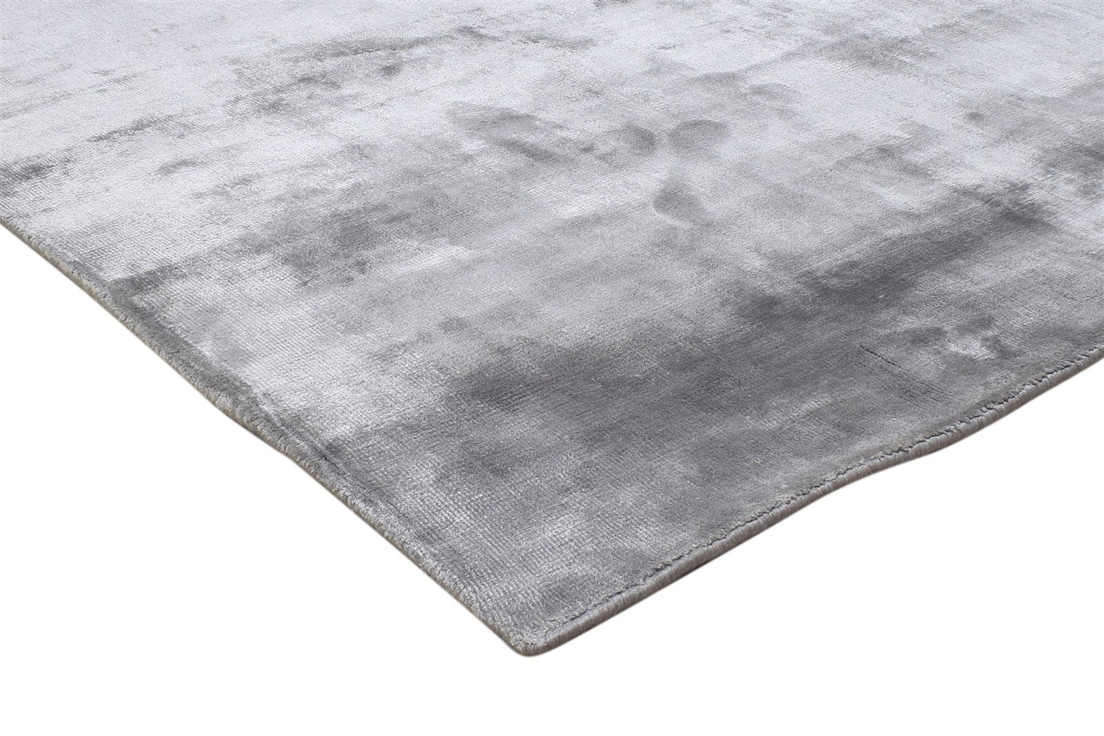 Handloom Dark Grey Silk Rug 6' X 8' Modern Scandinavian Solid Large Carpet 7864359911573
