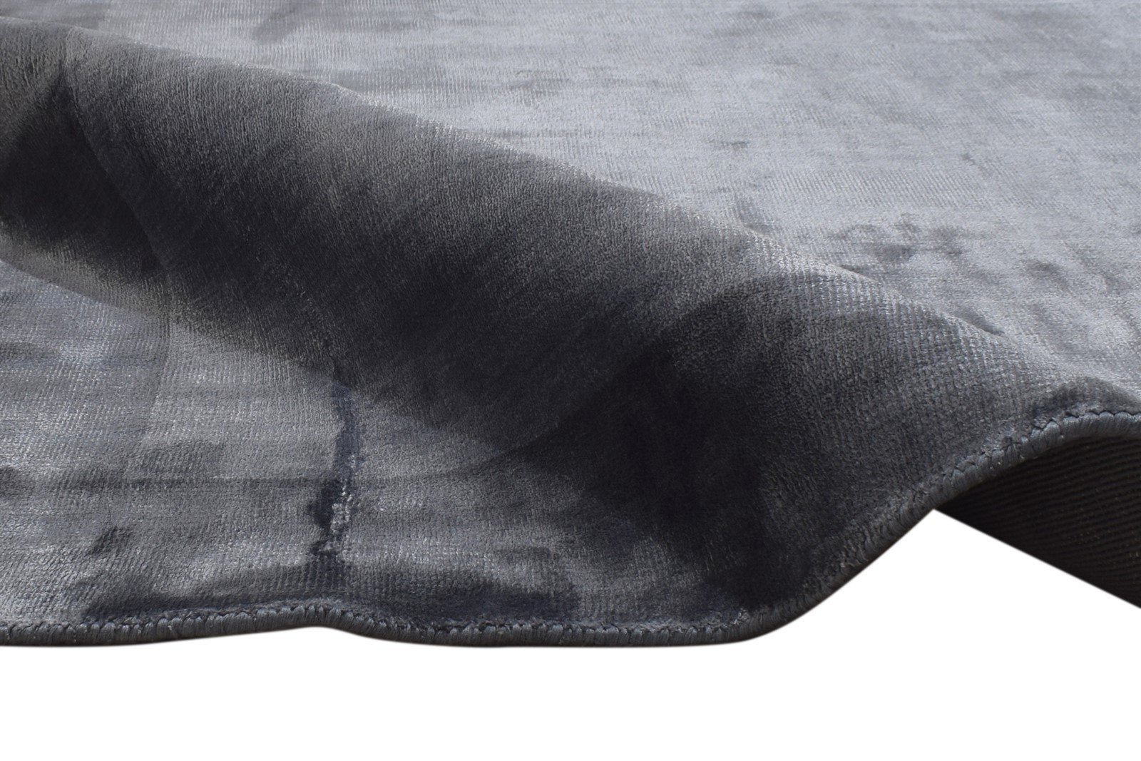 Handloom Dark Grey Silk Rug 6X8 Modern Scandinavian Bordered Room Size Carpet 7864361746581