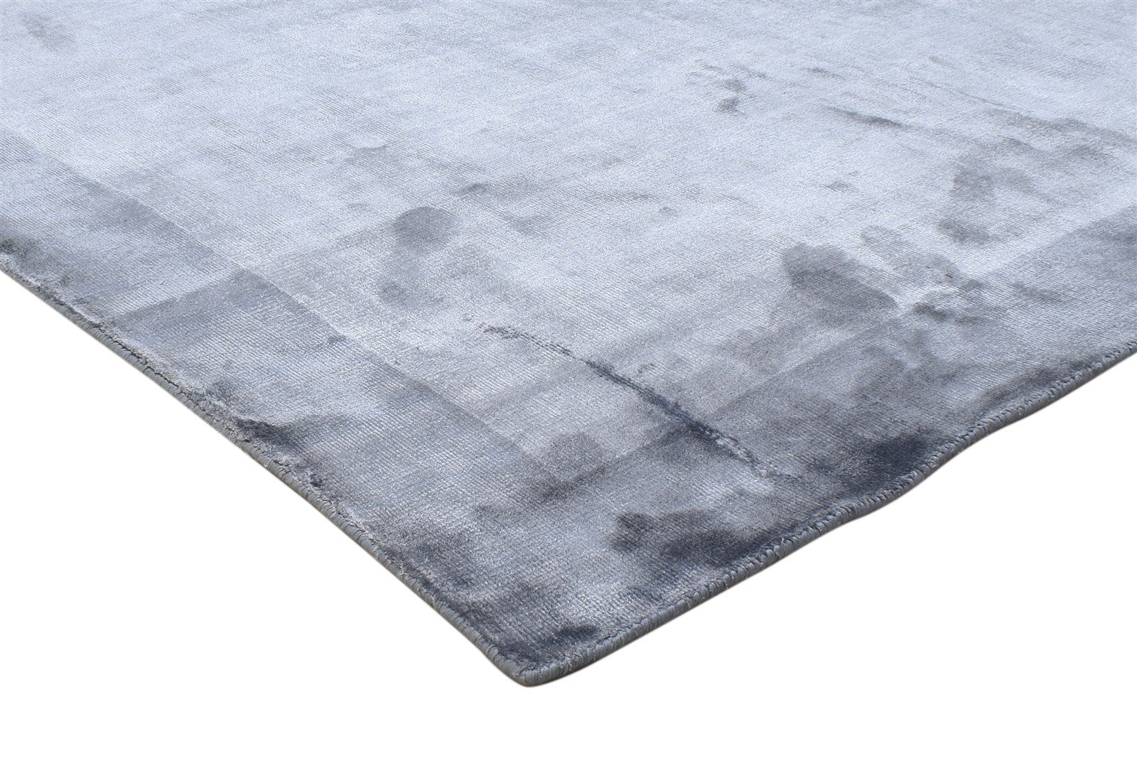 Handloom Dark Grey Silk Rug 6X8 Modern Scandinavian Bordered Room Size Carpet 7864361746581