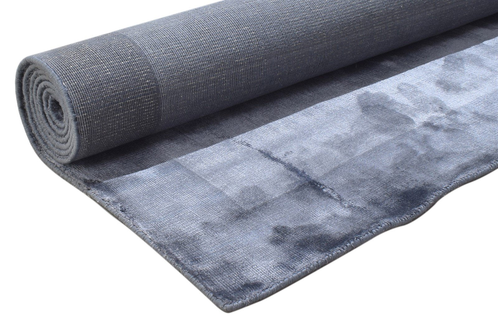 Handloom Dark Grey Silk Rug 6X8 Modern Scandinavian Bordered Room Size Carpet 7864361746581