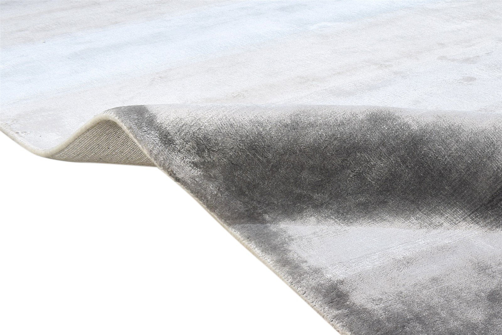Handloom Dark Grey Silk Rug 8' X 10' Modern Scandinavian Solid Large Carpet 7864394743957