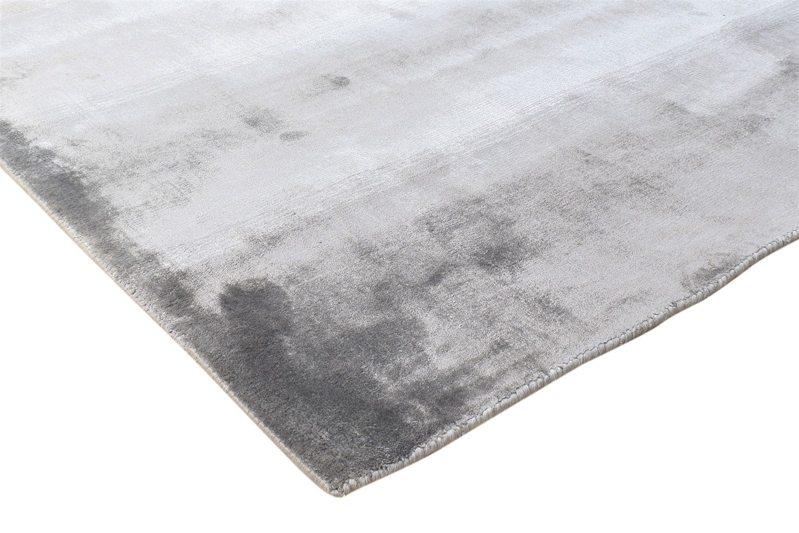 Handloom Dark Grey Silk Rug 8' X 10' Modern Scandinavian Solid Large Carpet 7864394743957