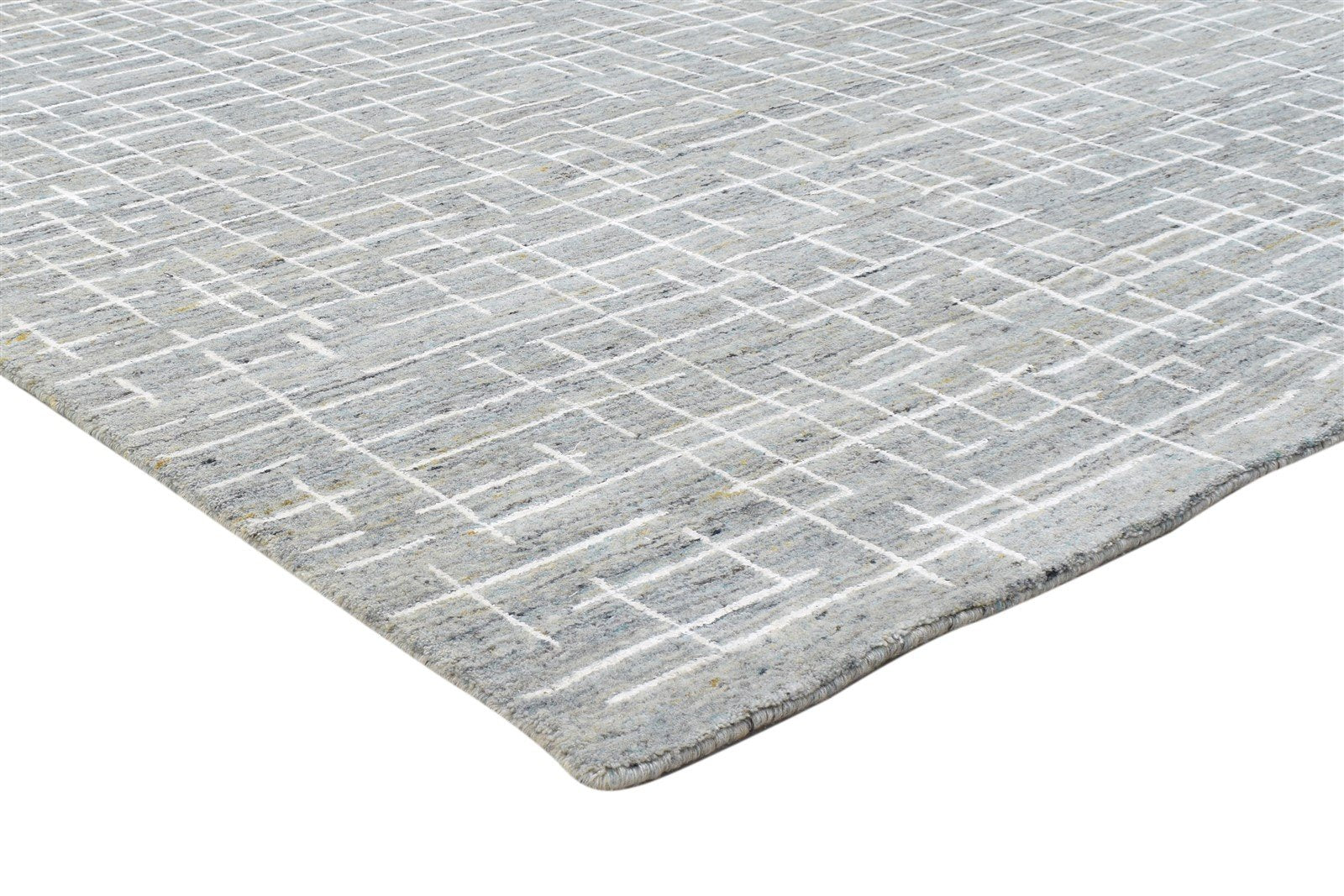 Handloom Dark Grey Wool / Silk Rug 5X8 Modern Scandinavian Abstract Room Size 7864233001109