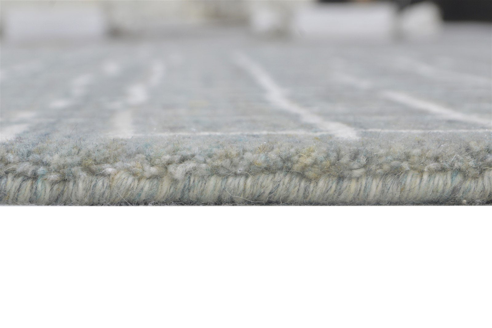 Handloom Dark Grey Wool / Silk Rug 5X8 Modern Scandinavian Abstract Room Size 7864233001109