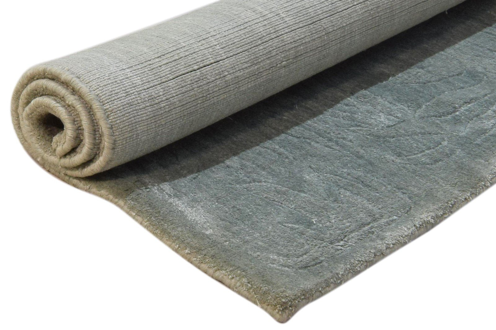 Handloom Grey Silk Rug 2' X 3' Modern French Floral Small Carpet 7860697628821