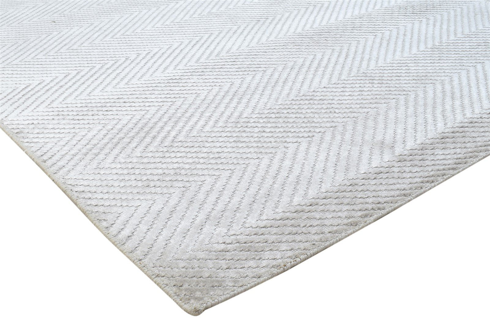 Handloom Grey Silk Rug 5' X 8' Modern Scandinavian Diamond Room Size Carpet 7864513364117