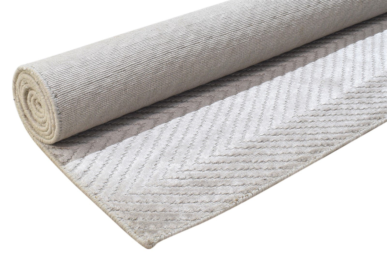 Handloom Grey Silk Rug 5' X 8' Modern Scandinavian Diamond Room Size Carpet 7864513364117