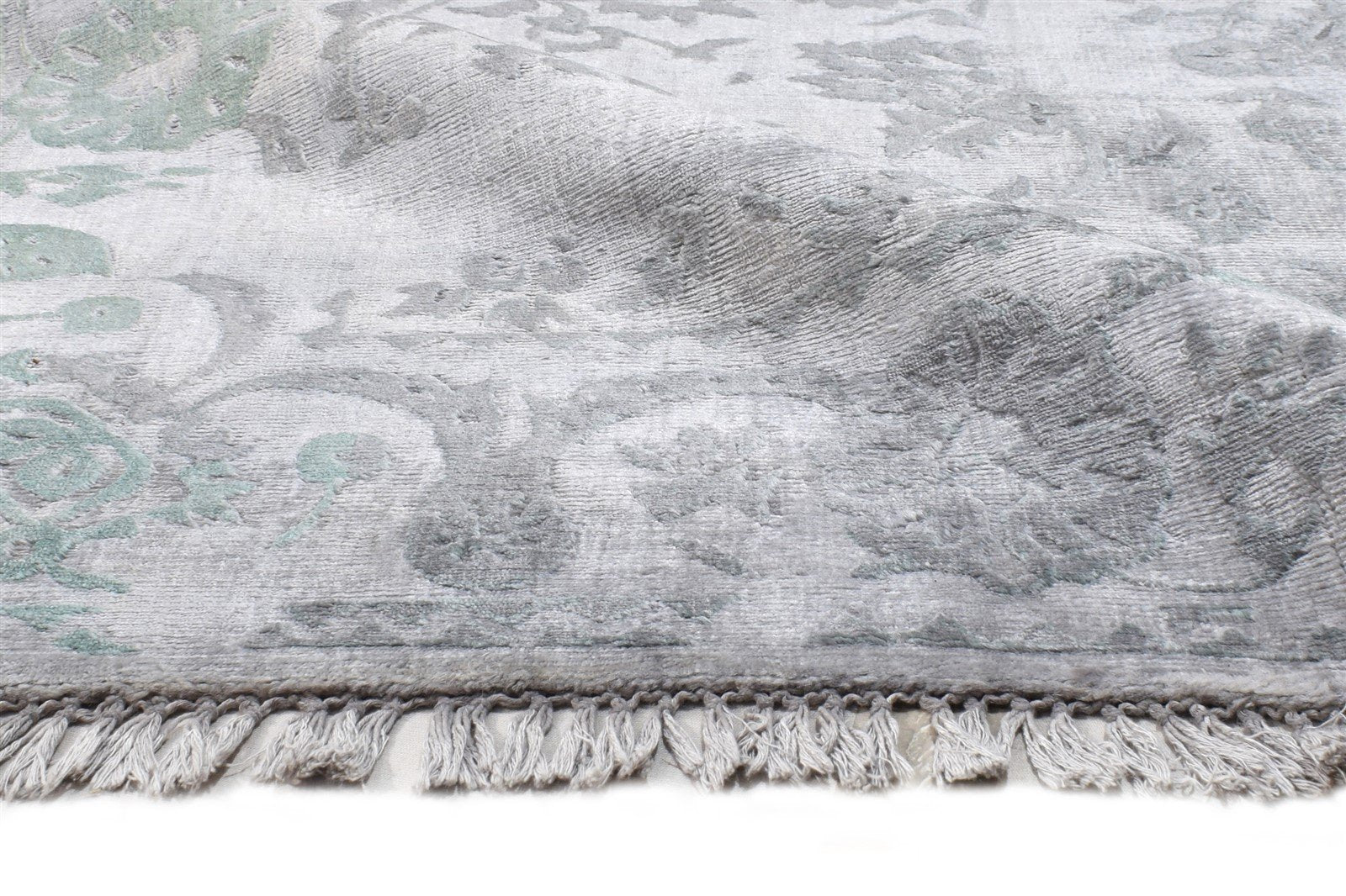 Handloom Grey Silk Rug 5' X 8' Persian Oushak Oriental Room Size Carpet 7865073926293