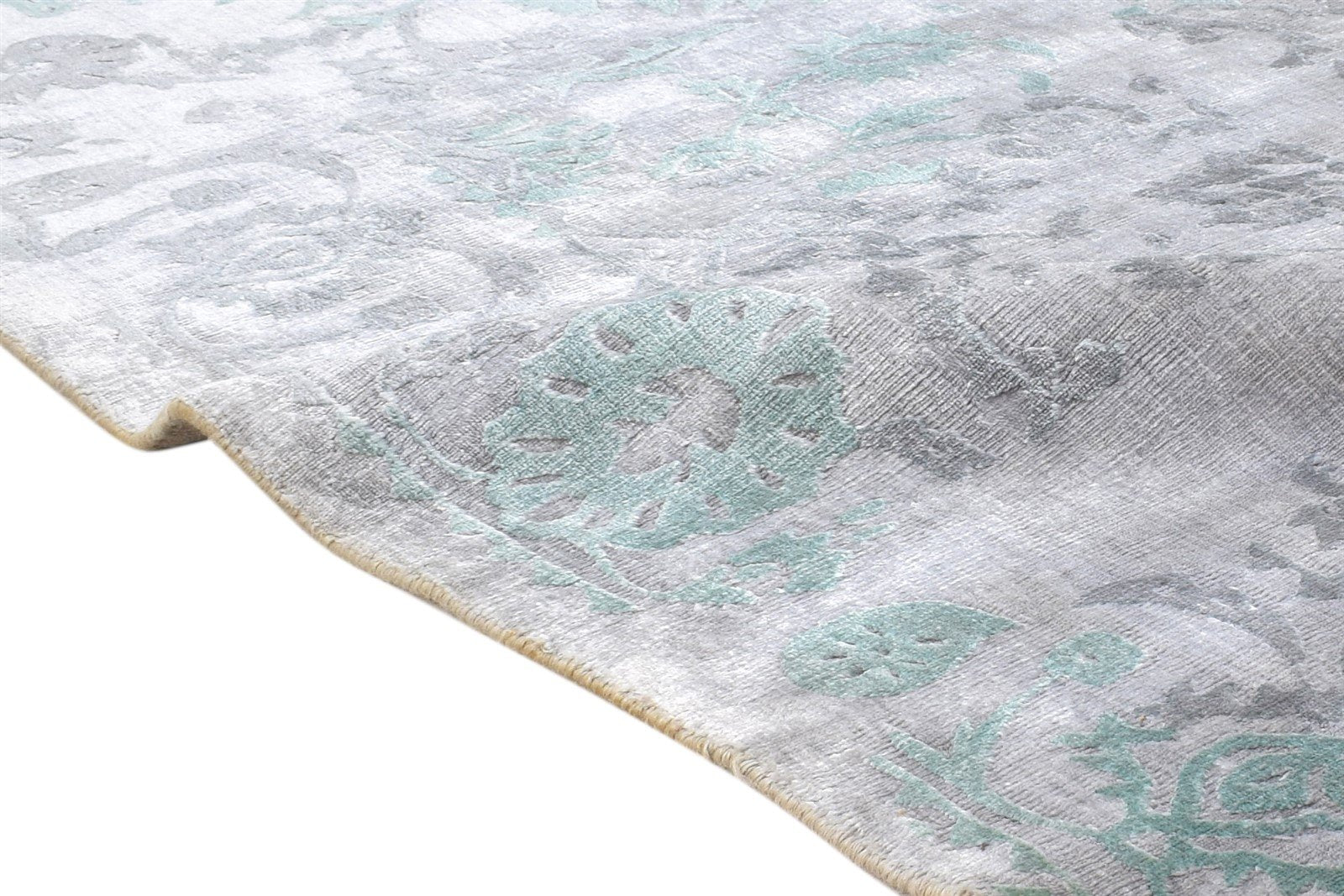 Handloom Grey Silk Rug 5' X 8' Persian Oushak Oriental Room Size Carpet 7865073926293