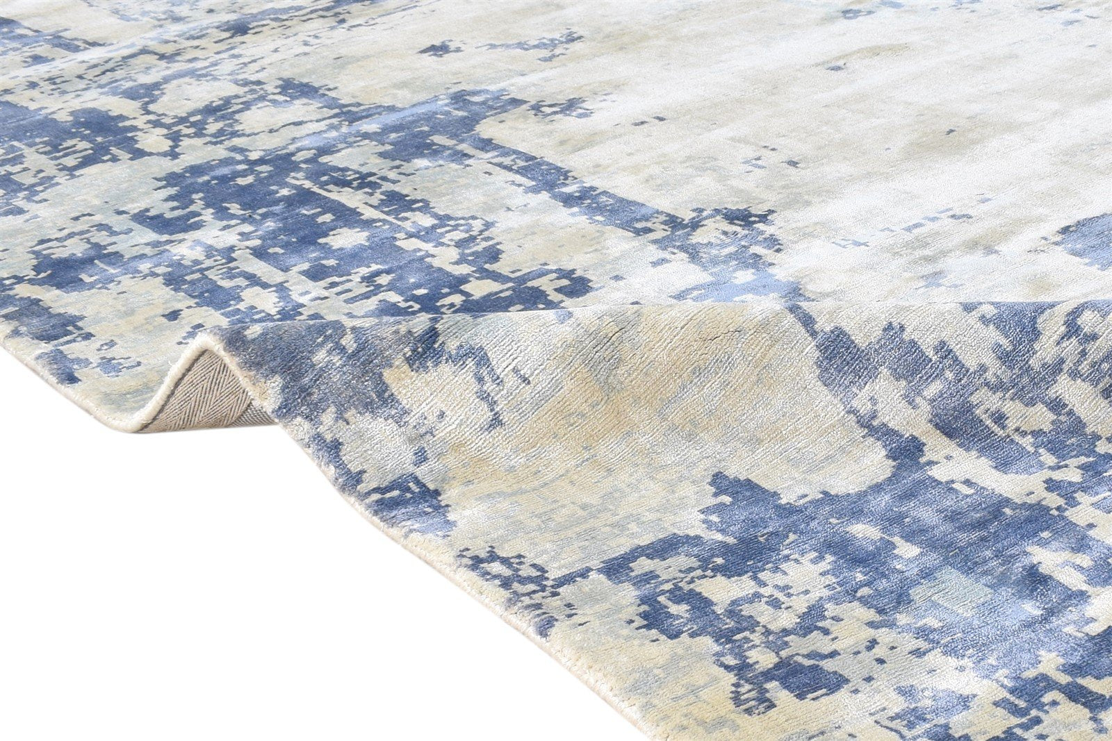Handloom Grey Silk Rug 9' X 9' Modern American Abstract Large Carpet 7865149161621
