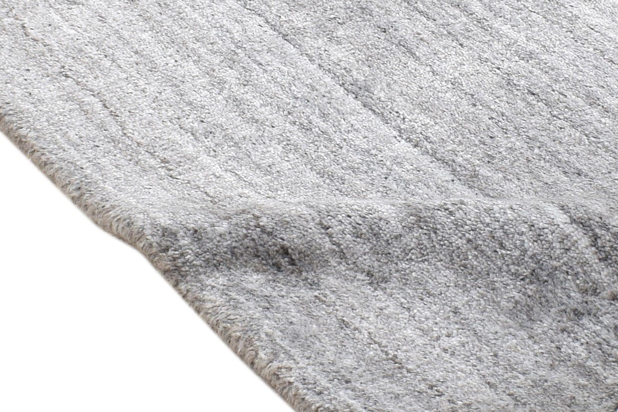 Handloom Grey Wool Rug 2' X 2' Modern Scandinavian Solid Small Carpet 7864130273429