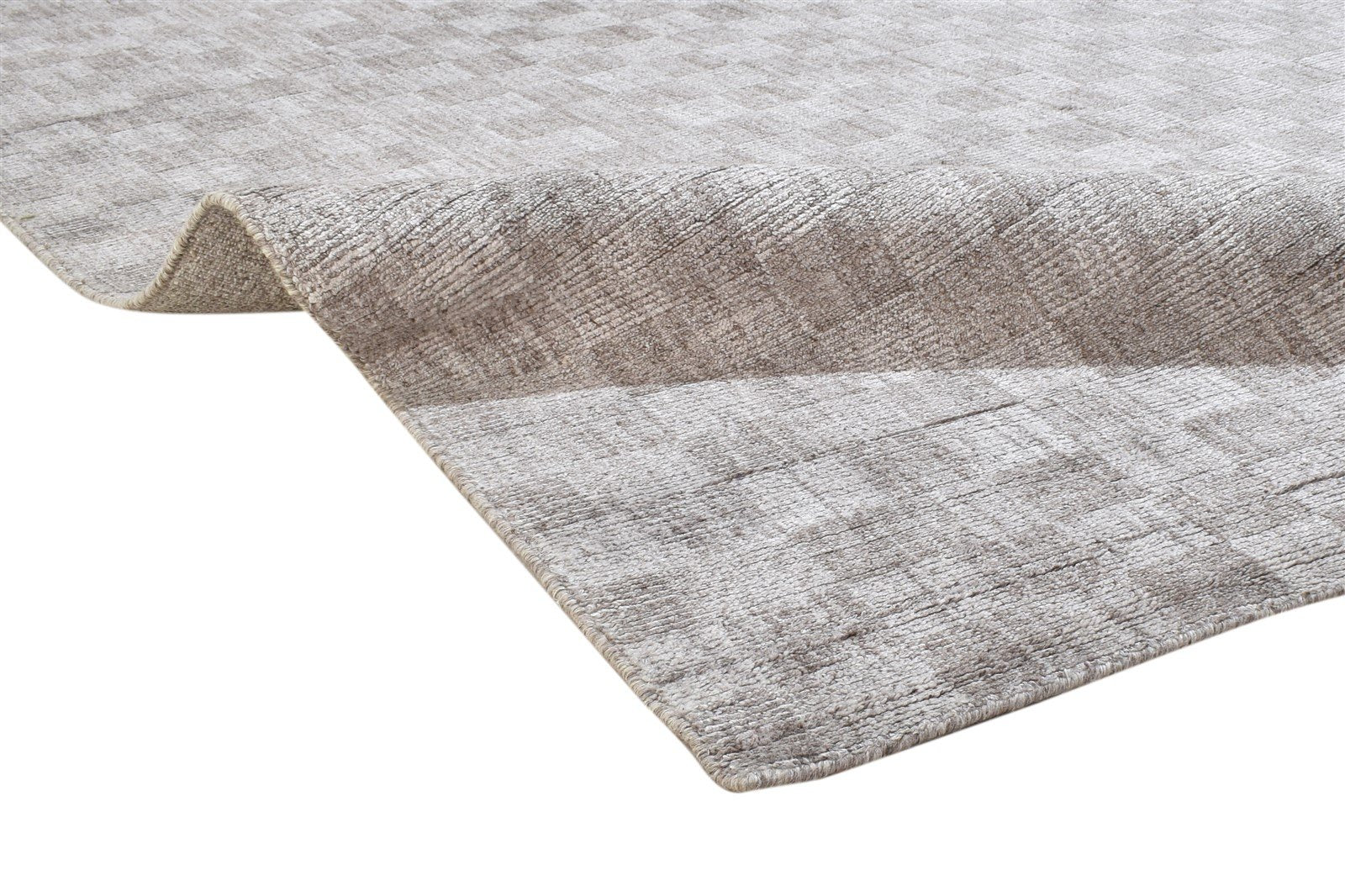 Handloom Grey Wool / Silk Rug 5X8 Modern Scandinavian Geometric Room Size 7864163074197