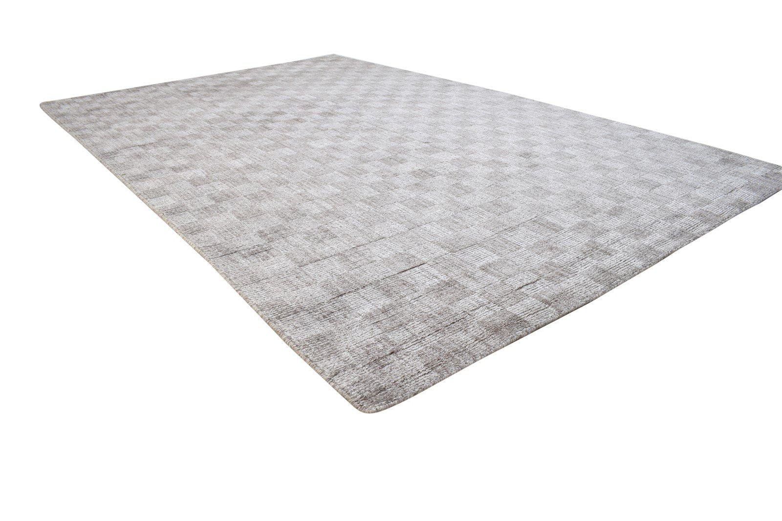 Handloom Grey Wool / Silk Rug 5X8 Modern Scandinavian Geometric Room Size 7864163074197