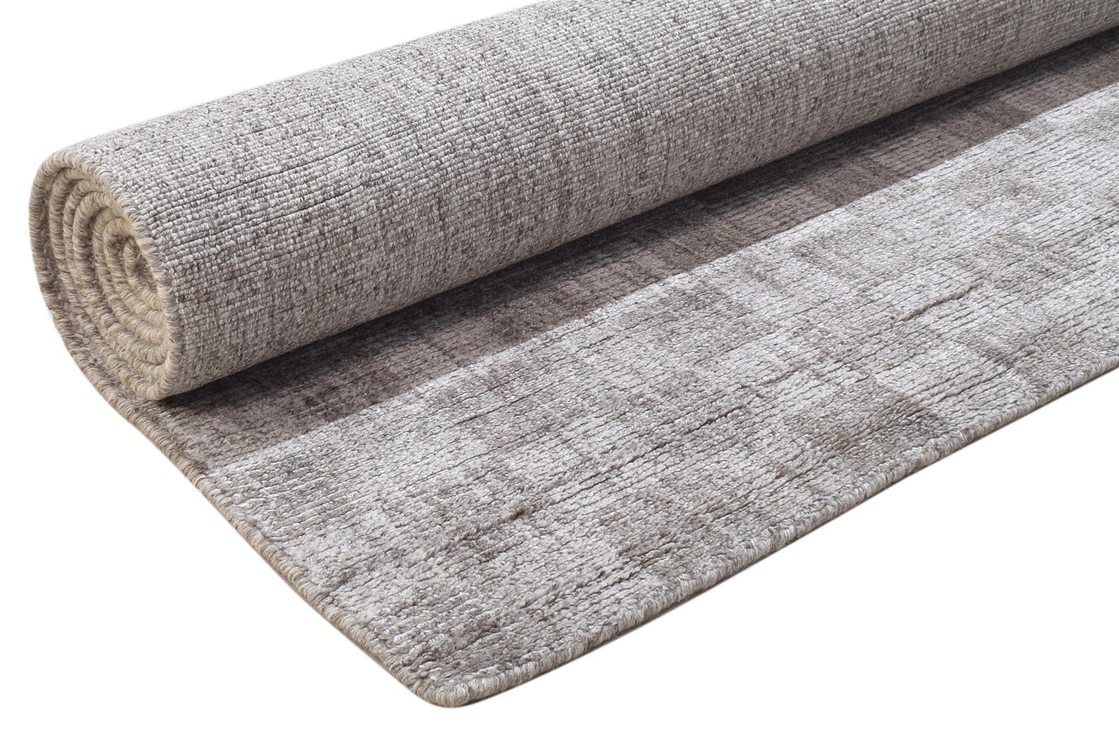 Handloom Grey Wool / Silk Rug 5X8 Modern Scandinavian Geometric Room Size 7864163074197
