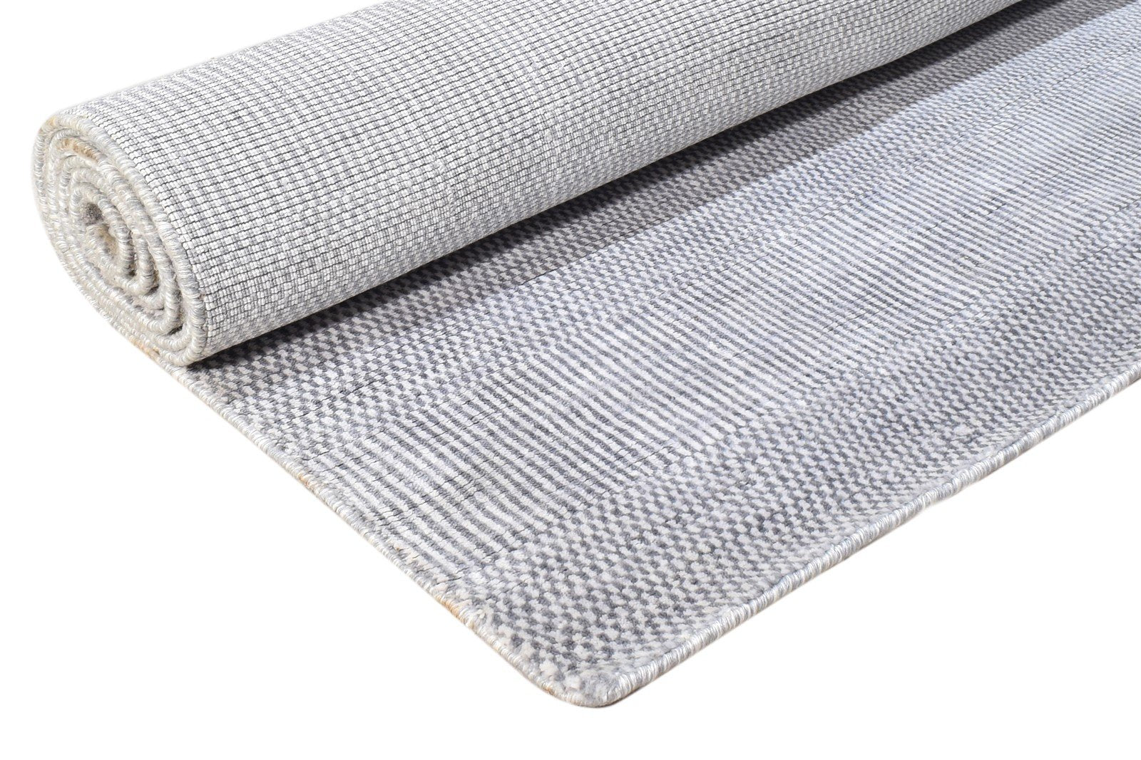 Handloom Grey Wool / Silk Rug 6X8 Modern Scandinavian Solid Room Size Carpet 7864998690965
