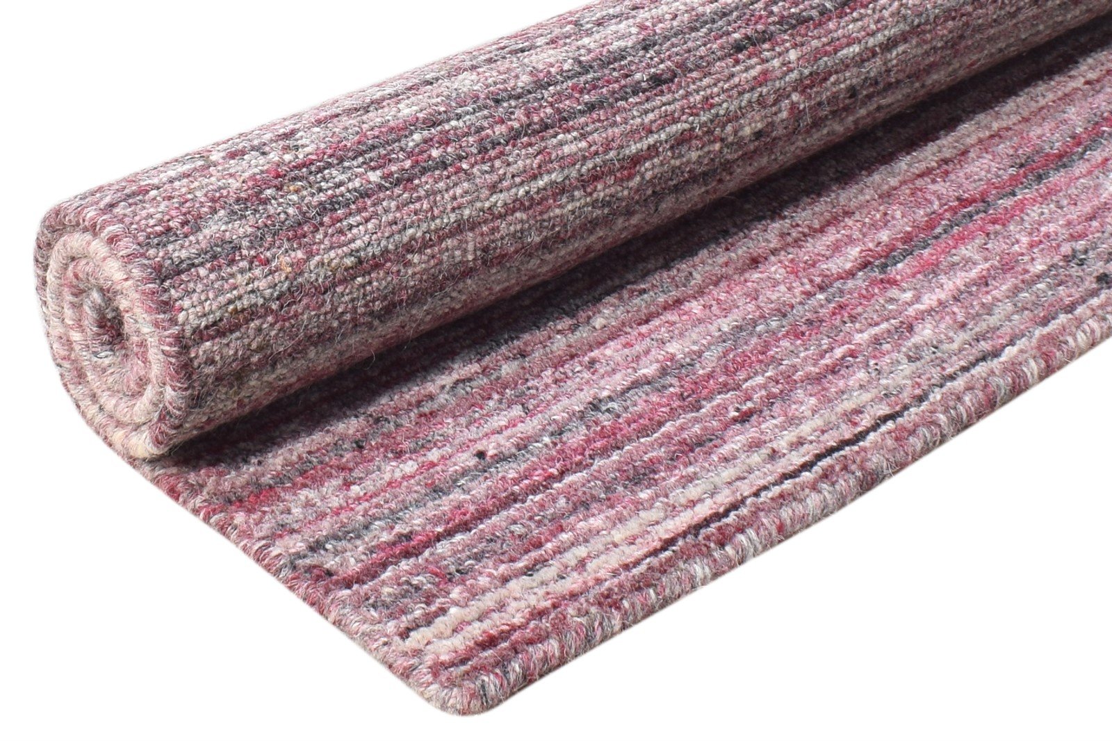 Handloom Purple Wool Rug 2' X 3' Modern Scandinavian Solid Small Carpet 7865134022805