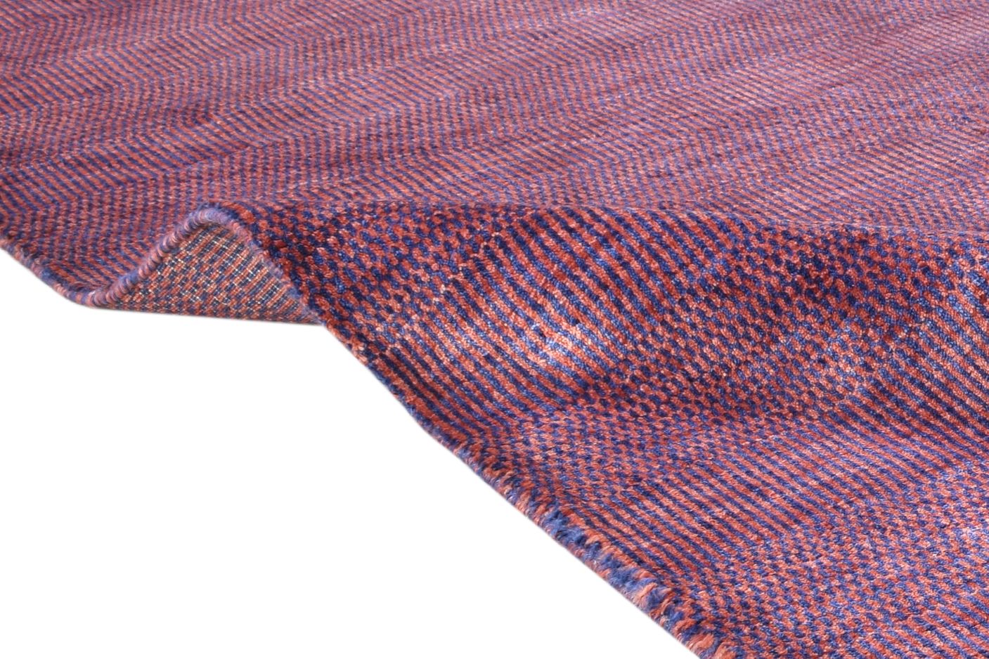 Handloom Purple Wool / Silk Rug 5' X 8' Modern Bohemian Solid Room Size Carpet 7864998232213