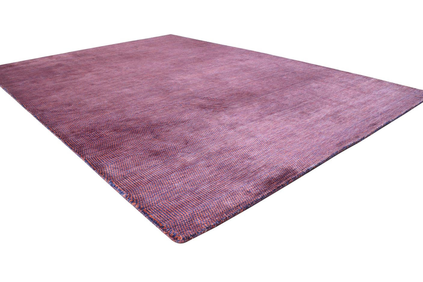 Handloom Purple Wool / Silk Rug 5' X 8' Modern Bohemian Solid Room Size Carpet 7864998232213