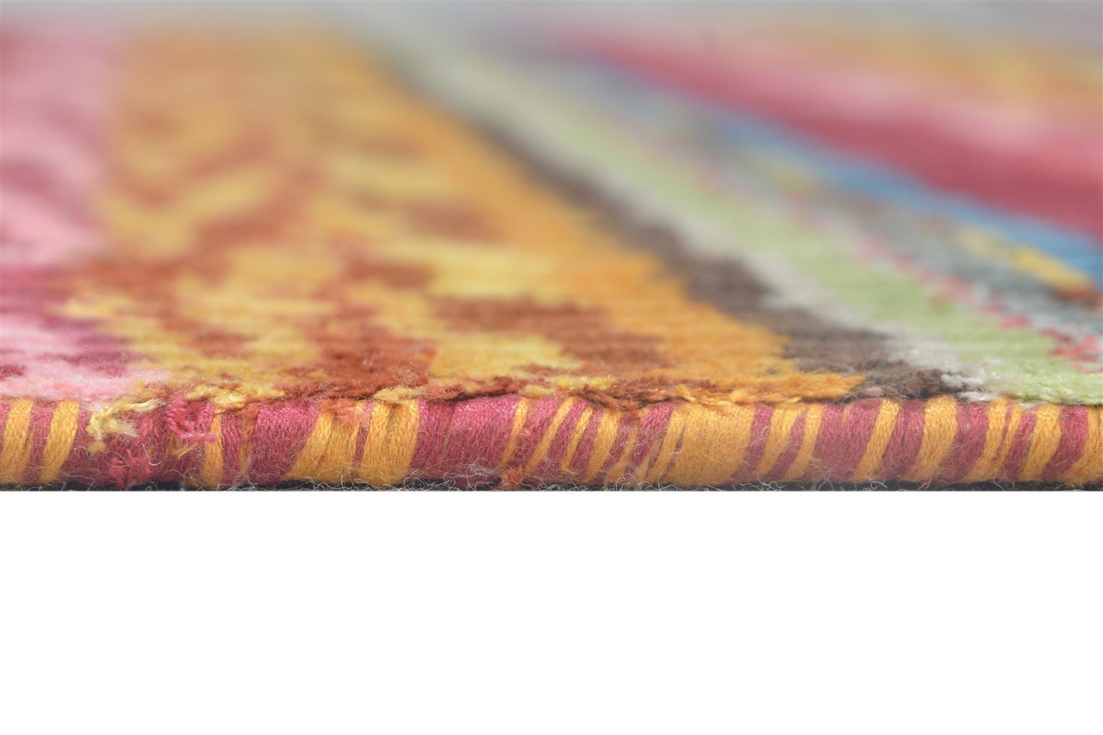 Handloom Red Silk Rug 5' X 8' Modern Bohemian Striped Room Size Carpet 7864891113621