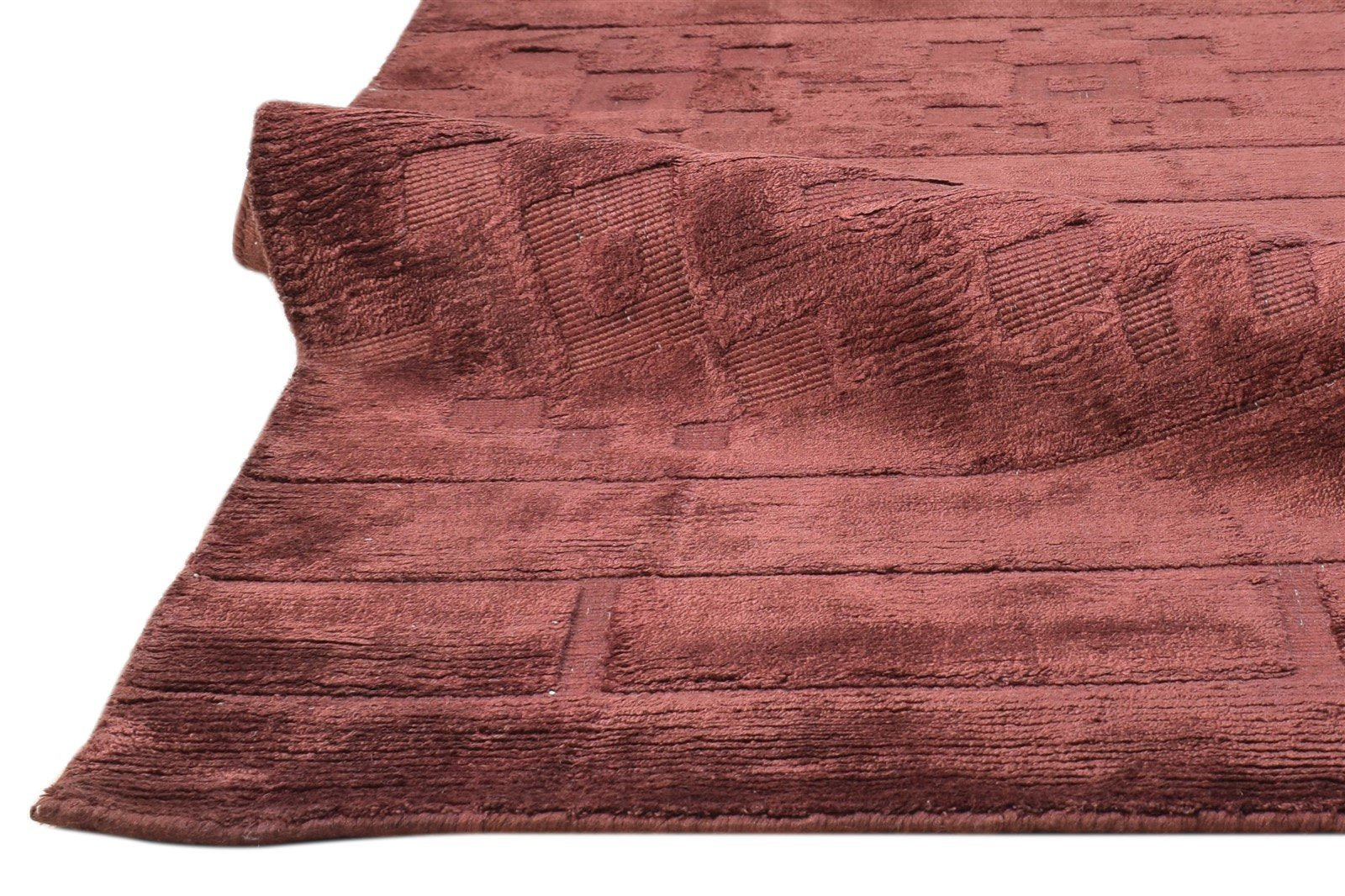 Handloom Red Silk Rug 5' X 8' Modern French Floral Room Size Carpet 7860697497749