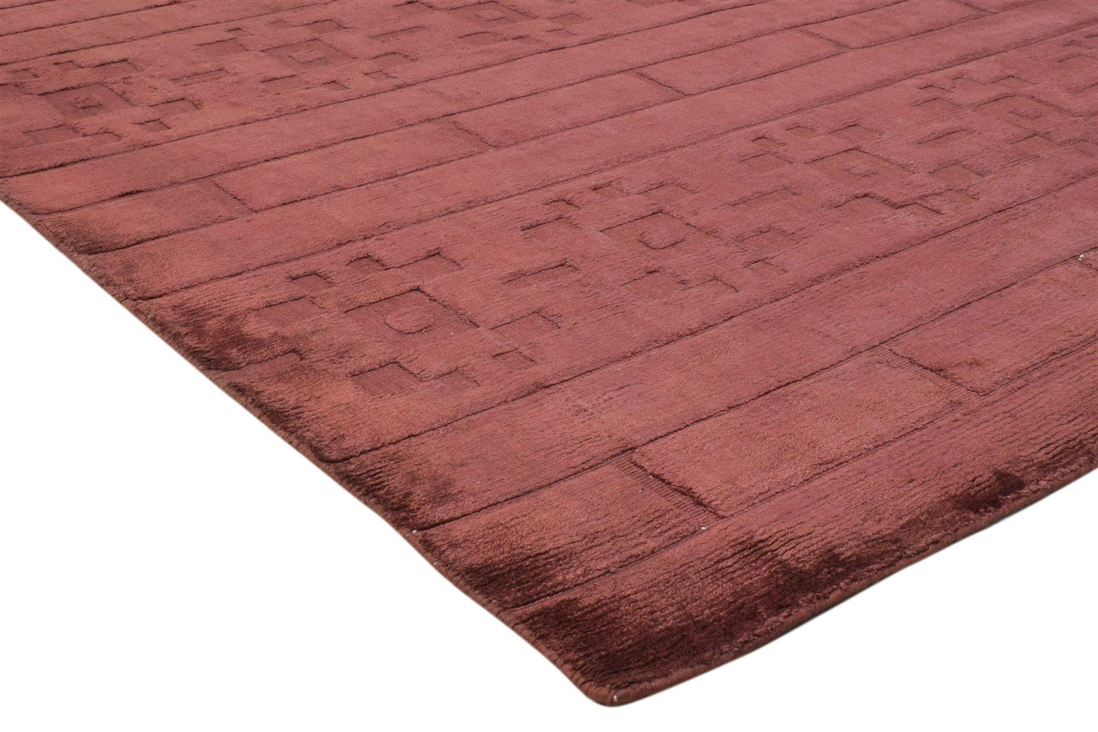 Handloom Red Silk Rug 5' X 8' Modern French Floral Room Size Carpet 7860697497749