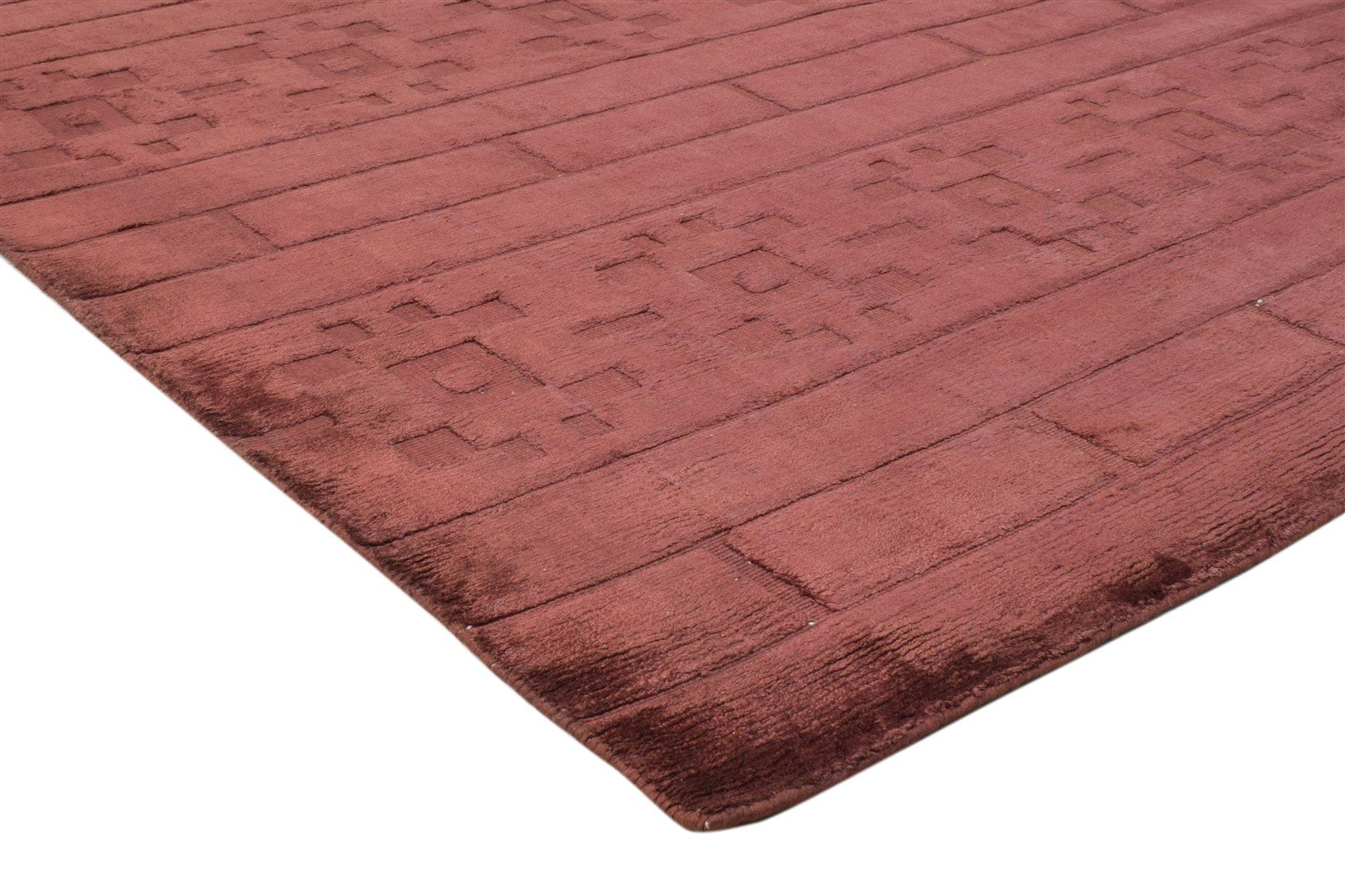 Handloom Red Silk Rug 5' X 8' Modern French Floral Room Size Carpet 7860697497749