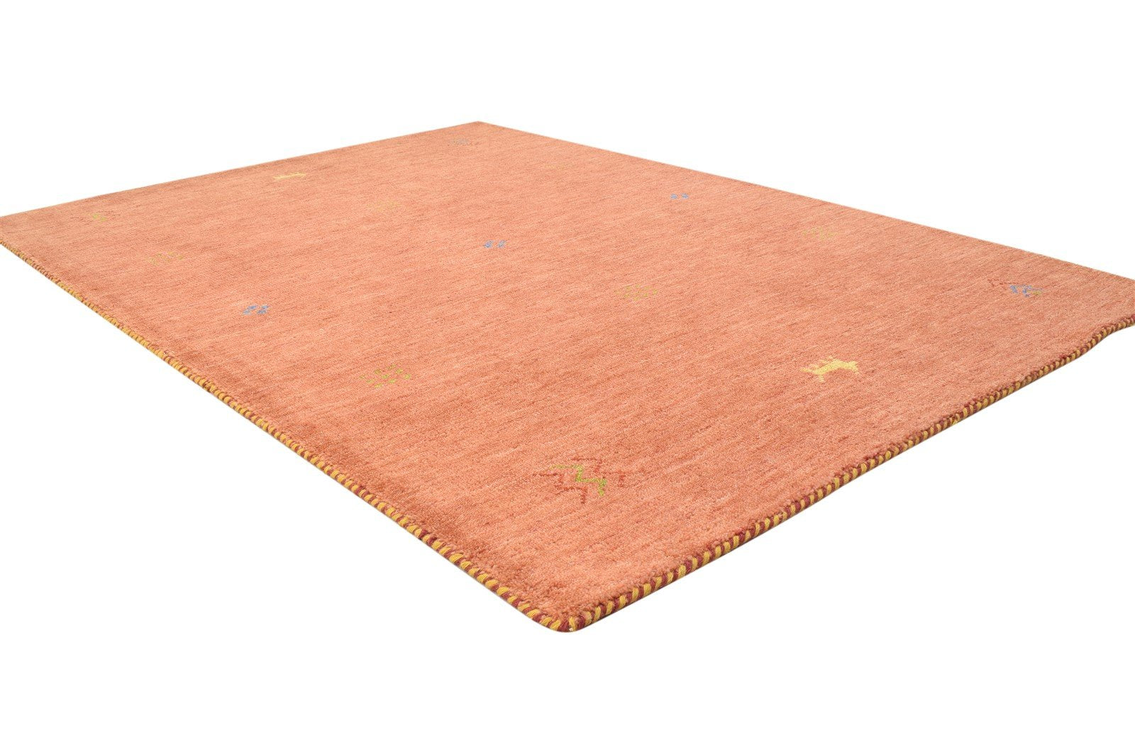Handloom Rust Wool Rug 4' X 6' Persian Gabbeh Tribal Room Size Carpet 7864887935125
