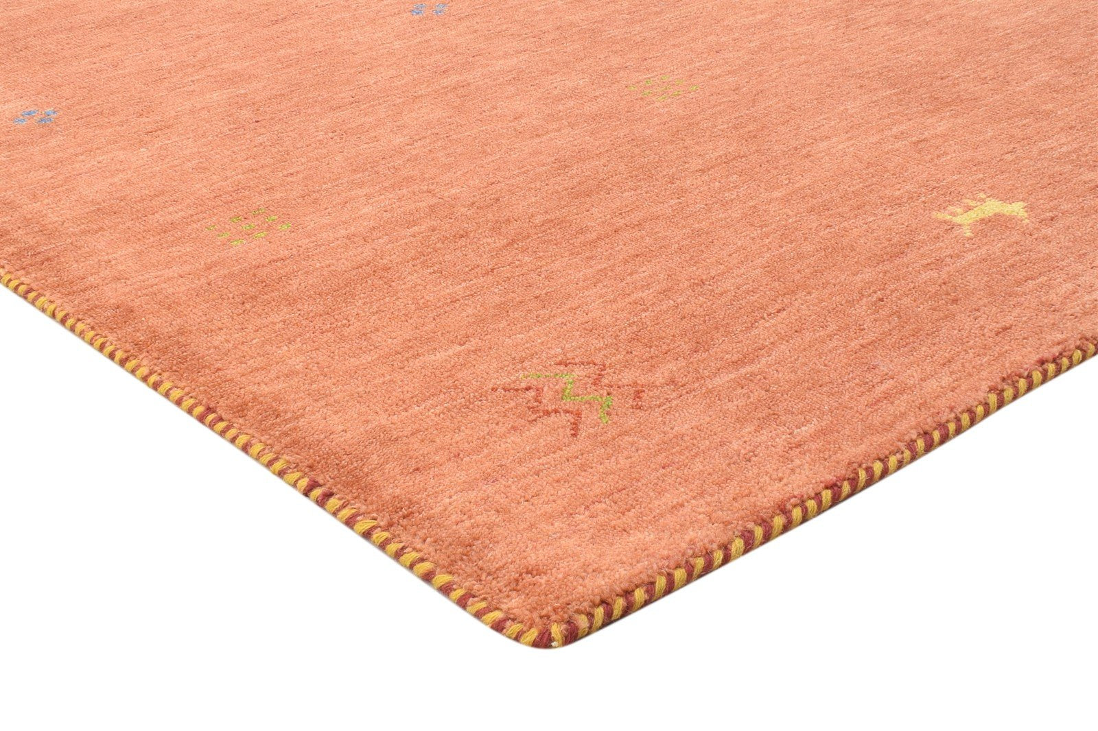 Handloom Rust Wool Rug 4' X 6' Persian Gabbeh Tribal Room Size Carpet 7864887935125
