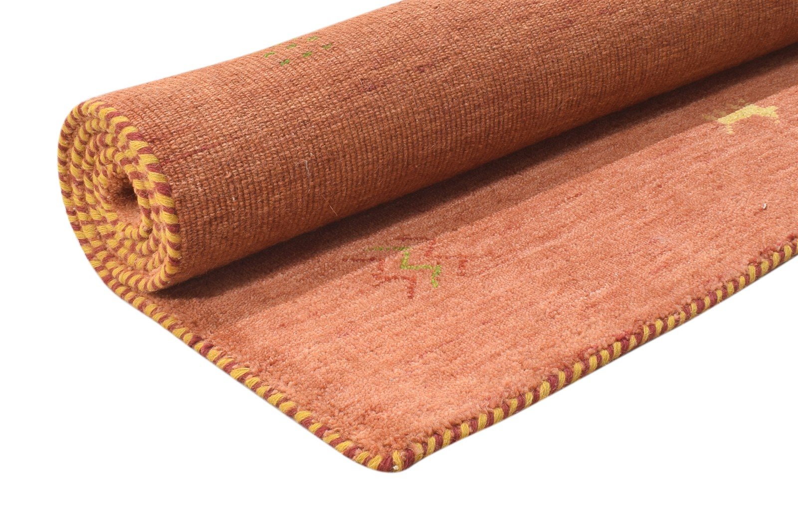 Handloom Rust Wool Rug 4' X 6' Persian Gabbeh Tribal Room Size Carpet 7864887935125