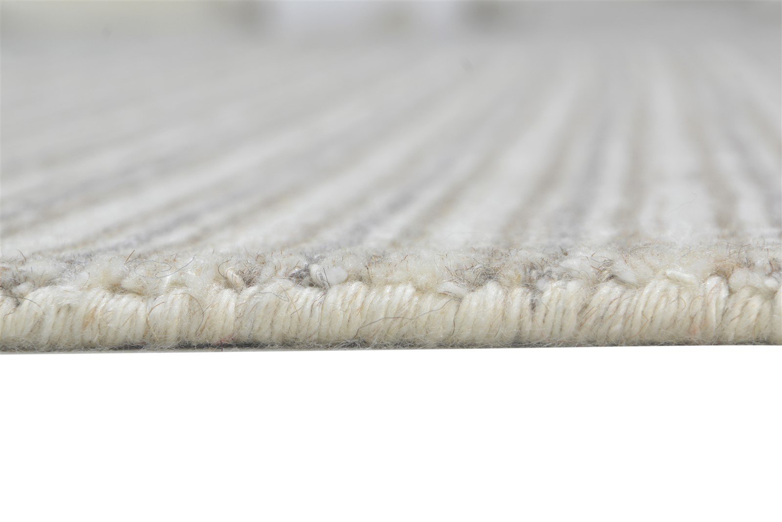Handloom Sand Silk Rug 4' X 6' Modern Scandinavian Striped Room Size Carpet 7864512053397