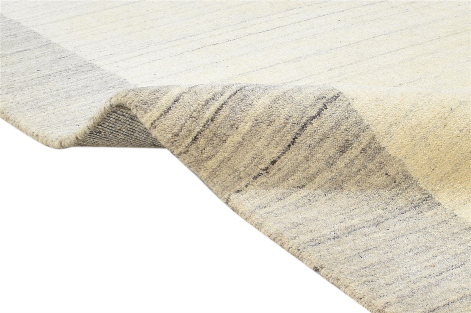 Handloom Sand Wool Rug 4' X 6' Modern Scandinavian Bordered Room Size Carpet 7864884363413