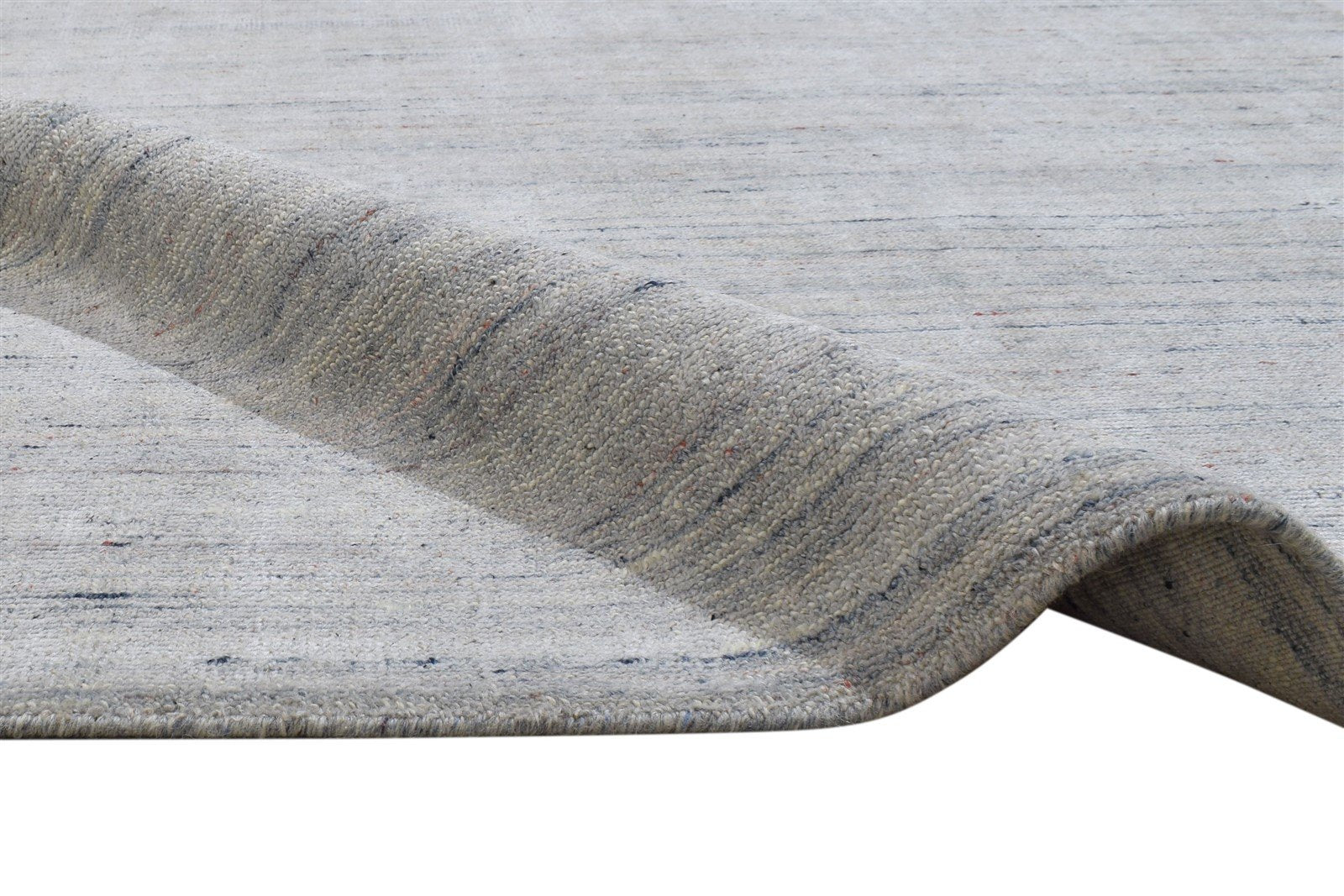 Handloom Silver Wool / Silk Rug 5X6 Modern Scandinavian Solid Room Size Carpet 7864154390677