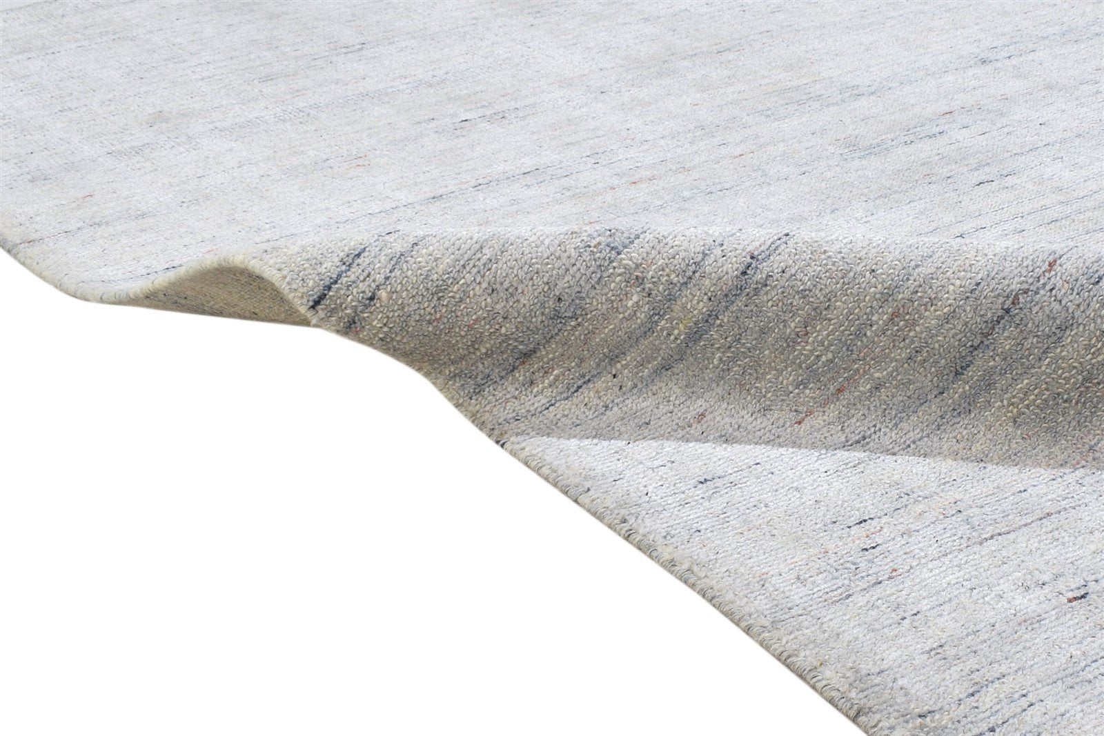 Handloom Silver Wool / Silk Rug 5X6 Modern Scandinavian Solid Room Size Carpet 7864154390677