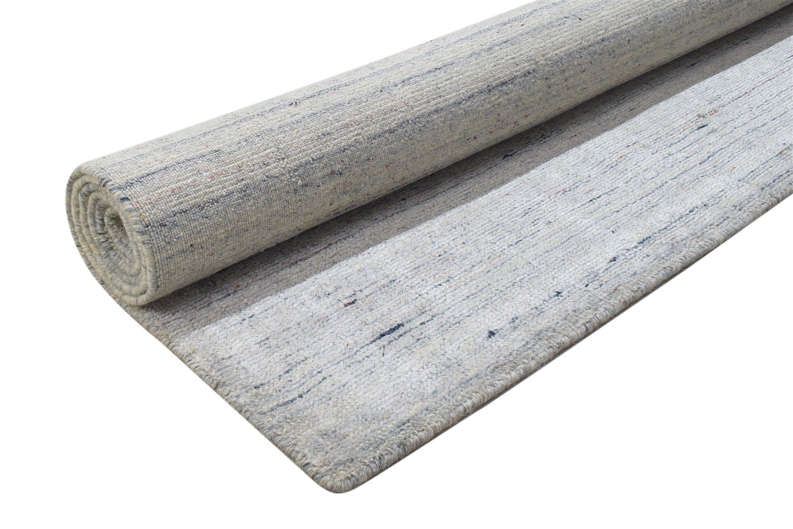 Handloom Silver Wool / Silk Rug 5X6 Modern Scandinavian Solid Room Size Carpet 7864154390677
