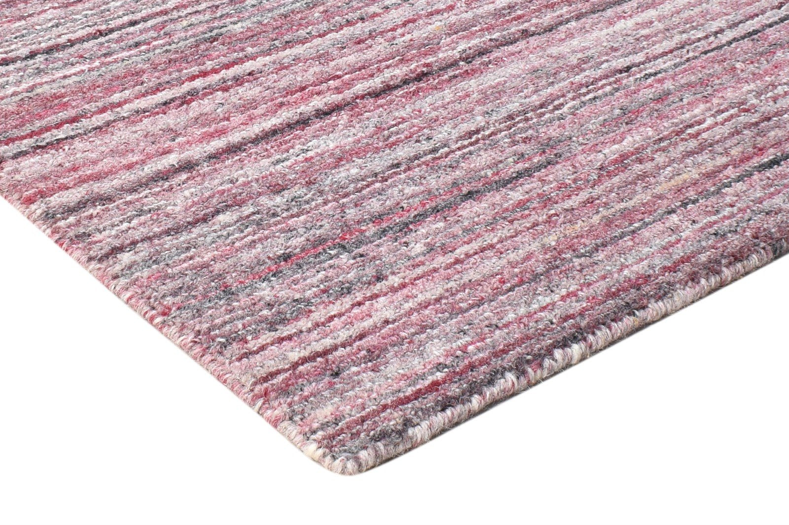 Handloom Wine Wool Rug 2' X 3' Modern Scandinavian Striped Small Carpet 7865137201301