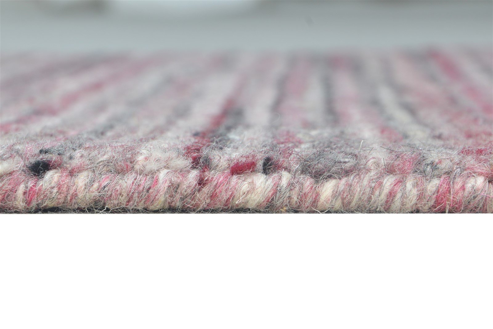 Handloom Wine Wool Rug 2' X 3' Modern Scandinavian Striped Small Carpet 7865137201301