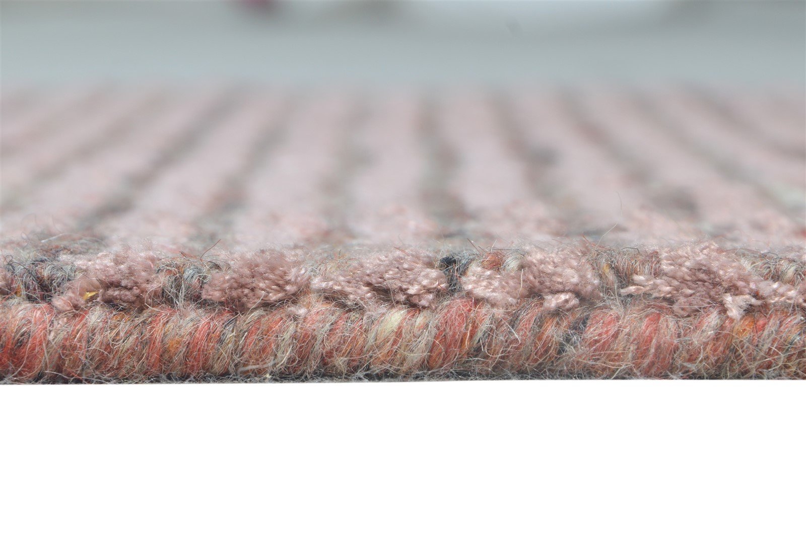 Handloom Wine Wool Rug 2' X 3' Modern Scandinavian Striped Small Carpet 7865133564053