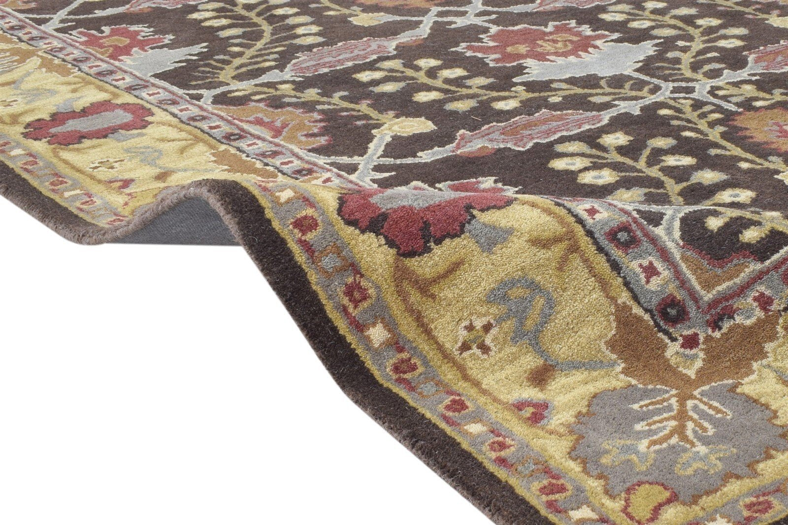 Handmade Oushak Rug Brown Wool Rug Persian Oriental Brandon 8742960758933