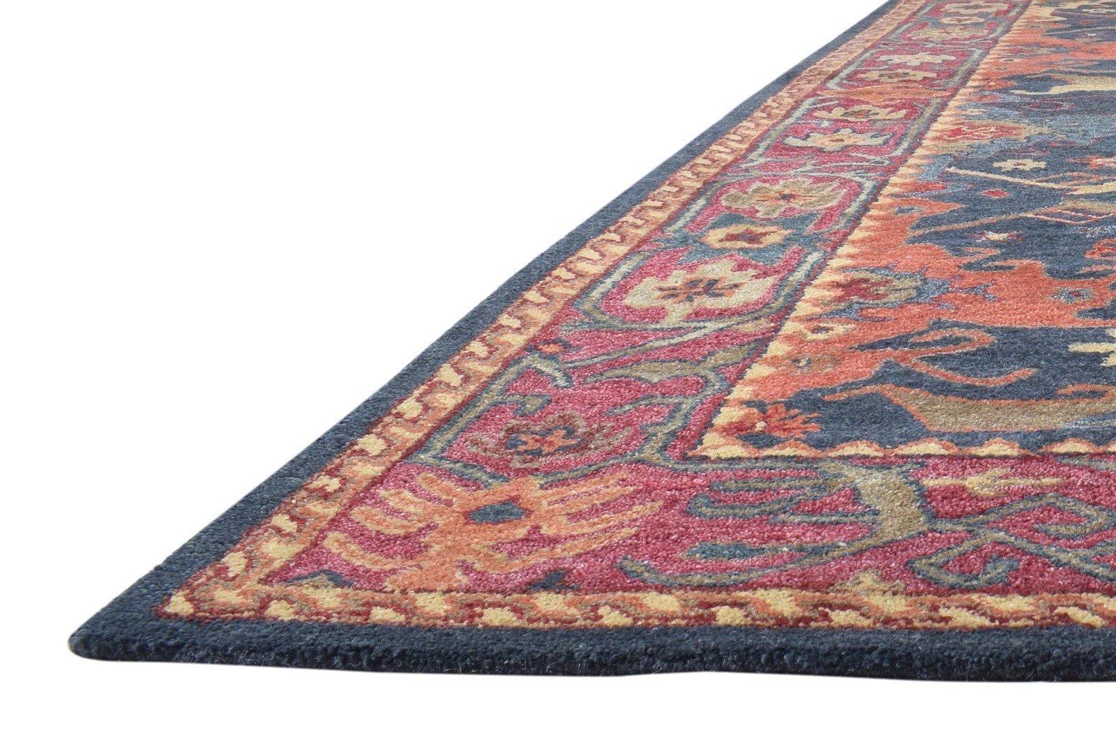 Handmade Rug Wool Oushak Area Rug Runner Modern Channing Blue Indigo Rug 8623913336981