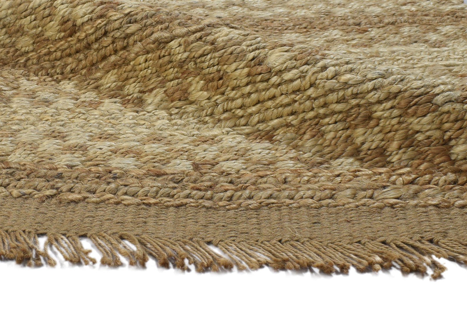 Hemp Gold Rug 2' X 4' Modern Hand Knotted Scandinavian Striped Small Carpet 7864502124693