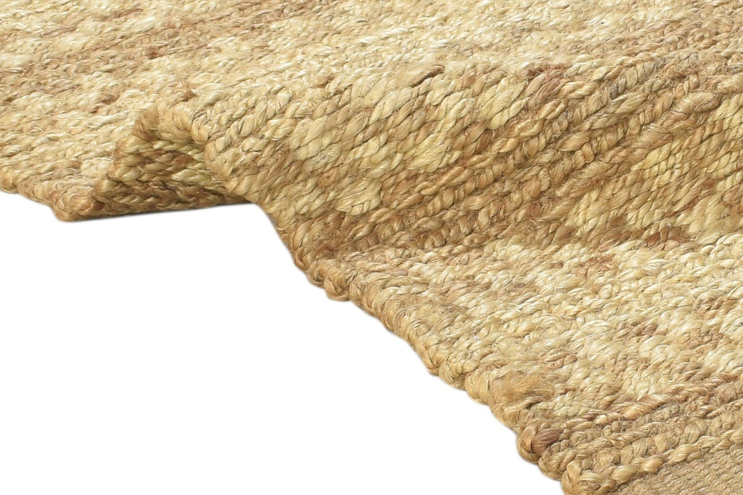 Hemp Gold Rug 2' X 4' Modern Hand Knotted Scandinavian Striped Small Carpet 7864502124693
