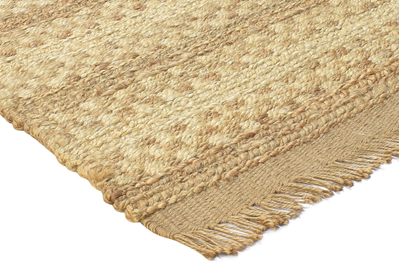Hemp Gold Rug 2' X 4' Modern Hand Knotted Scandinavian Striped Small Carpet 7864502124693