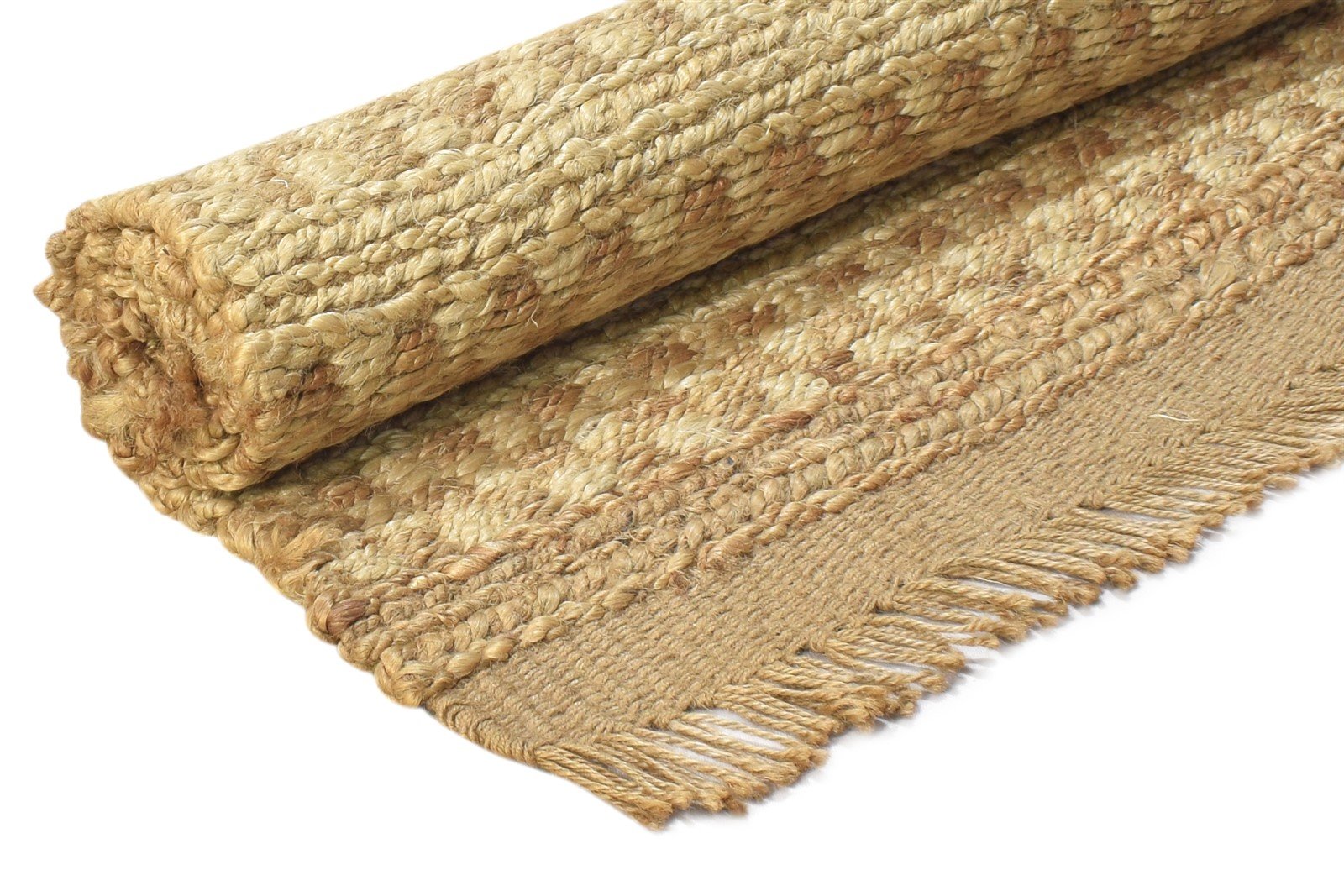 Hemp Gold Rug 2' X 4' Modern Hand Knotted Scandinavian Striped Small Carpet 7864502124693