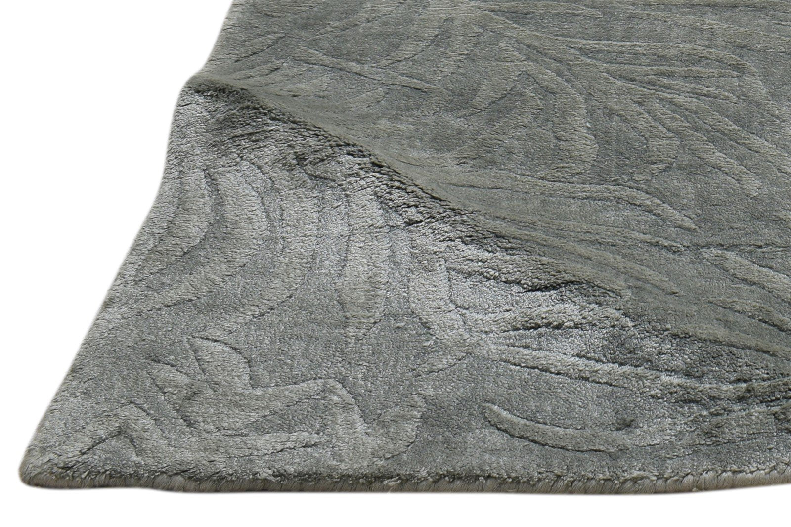 Ileane 2' X 3' Rug Silk Grey Modern Handloom French Floral 7860698284181