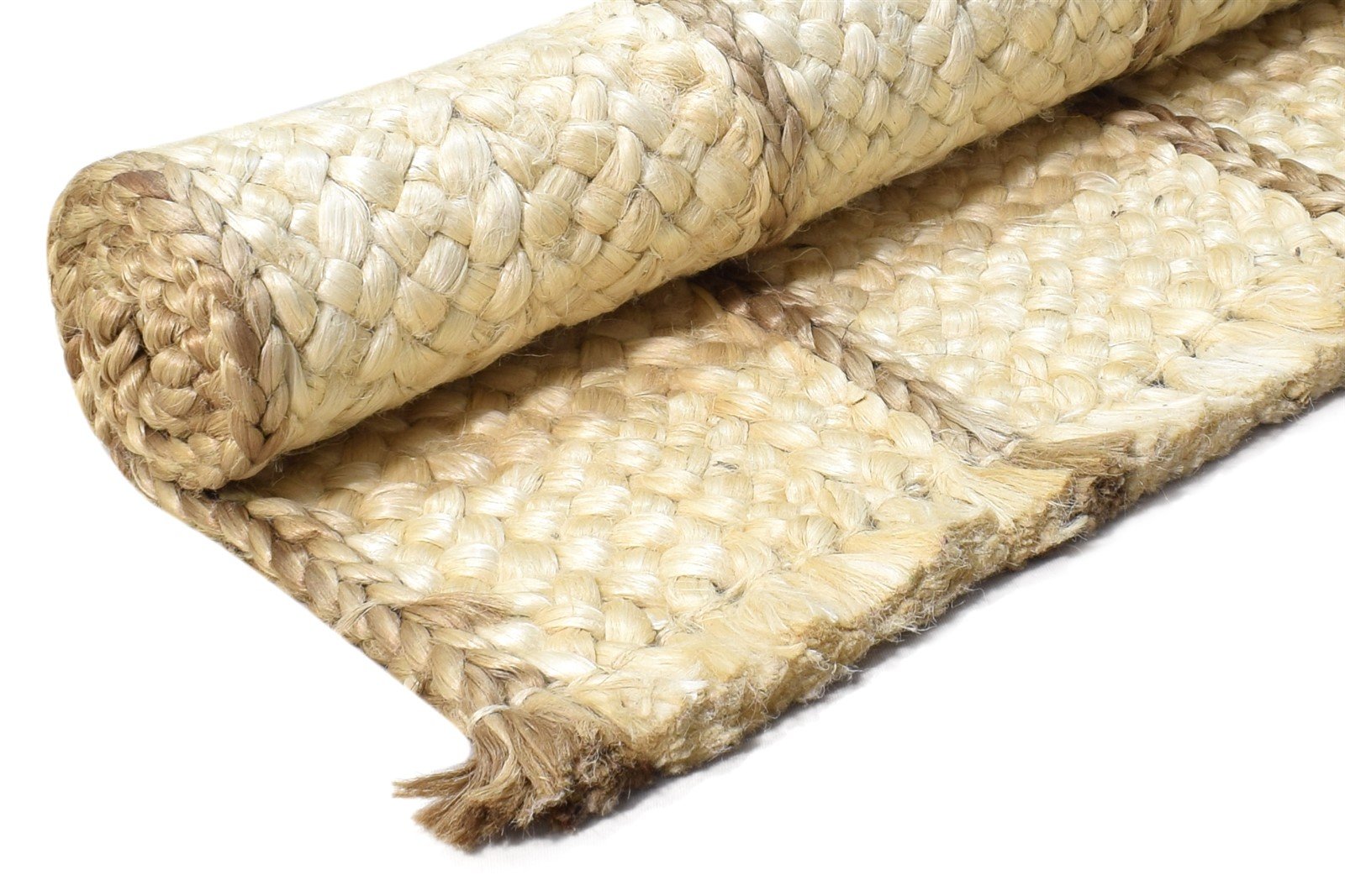 Ivory Jute Rug 2' X 3' Modern Hand Woven Scandinavian Striped Small Carpet 7864960221333