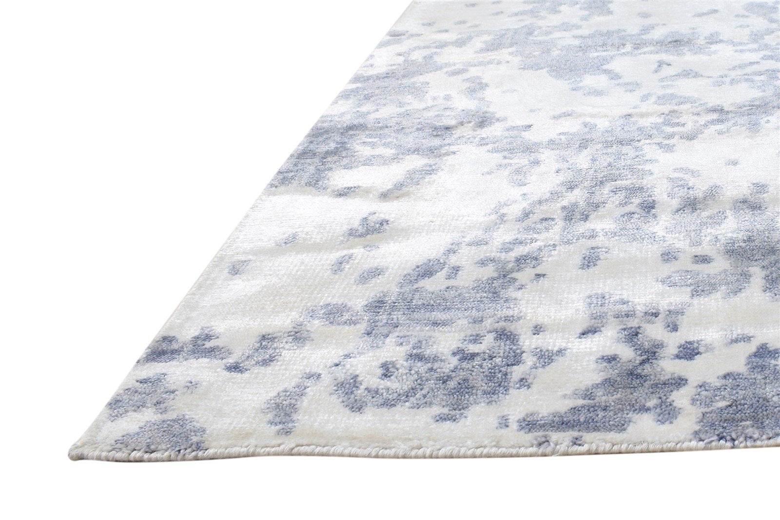 Ivory Rayon From Bamboo Rug 6X9 Modern Hand Knotted French Abstract Room Size 7864999018645