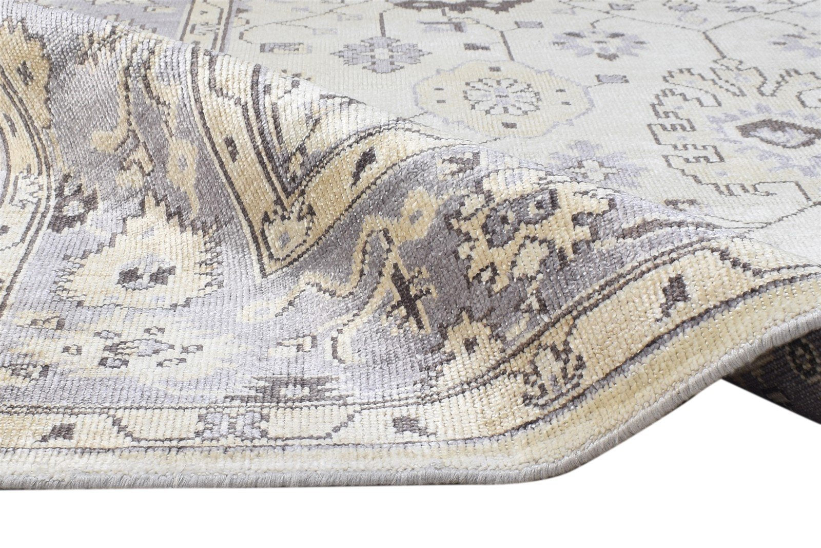 Ivory Silk Rug 6' X 8' Persian Hand Knotted Oushak Oriental Room Size Carpet 7864802476181