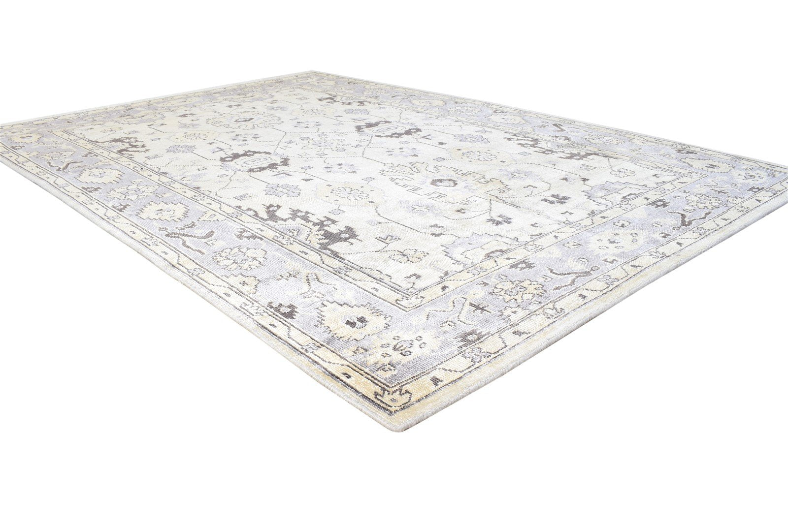 Ivory Silk Rug 6' X 8' Persian Hand Knotted Oushak Oriental Room Size Carpet 7864802476181